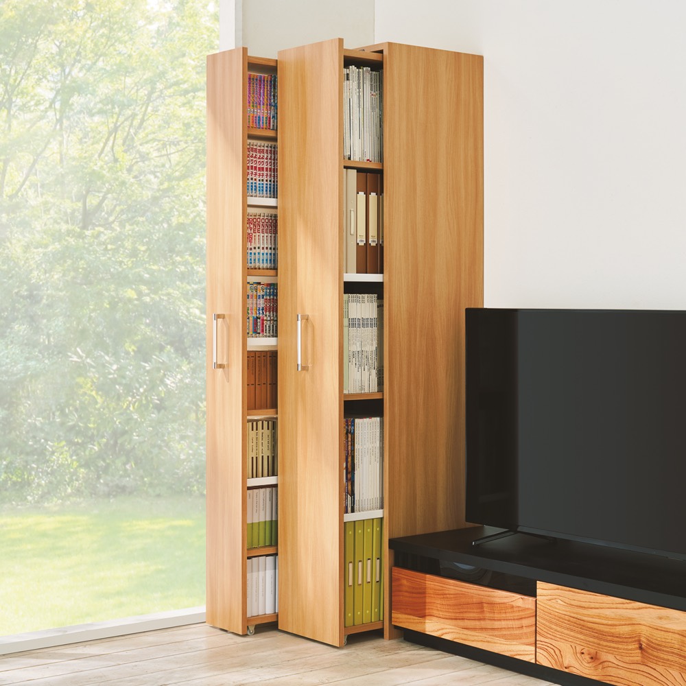 完成品！スライドすき間本棚 マガジンタイプ1列 幅32cm 本棚 ラック シェルフ 545234