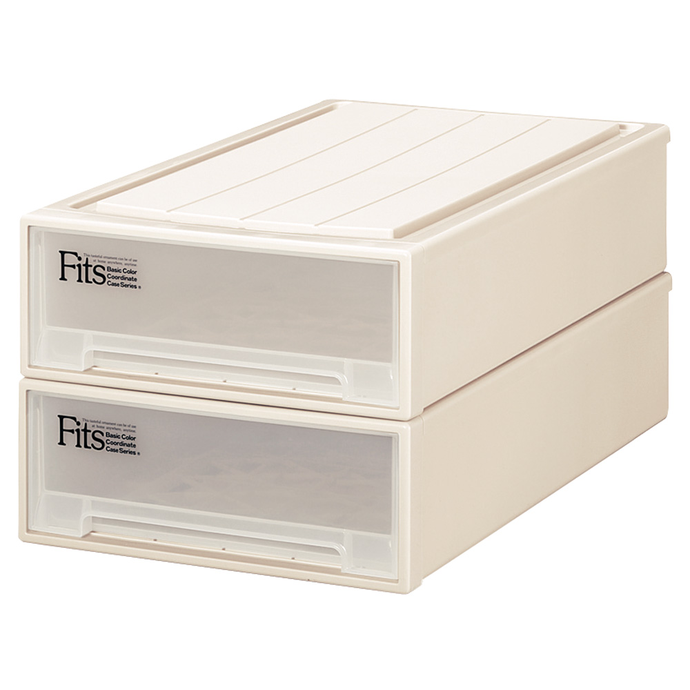 Fits フィッツ収納ケース 押し入れタイプ 奥行74cm 幅44cm 高さ18cm 2個組 収納ボックス 小物収納 フリーボックス 545805