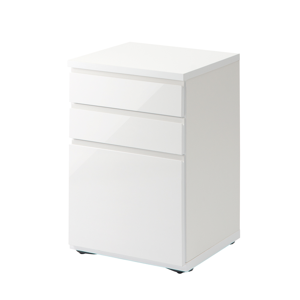 LEDライト付きドレッサーシリーズ キャスター付き引き出しワゴン 幅39.3cm奥行37cm高さ57.6cm タンス 衣類収納 546902