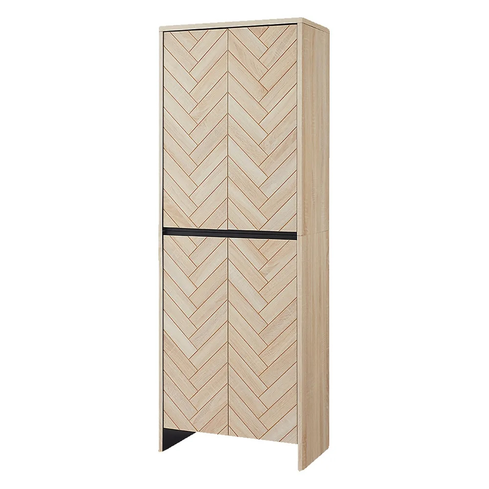 ヘリンボーン柄シューズボックス ハイタイプ高さ169.5cm・幅60cm奥行35cm 下駄箱 シューズボックス 玄関収納 547027