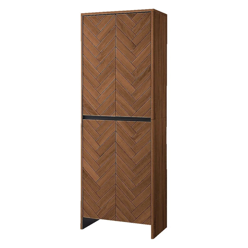 ヘリンボーン柄シューズボックス ハイタイプ高さ169.5cm・幅60cm奥行35cm 下駄箱 シューズボックス 玄関収納 547027