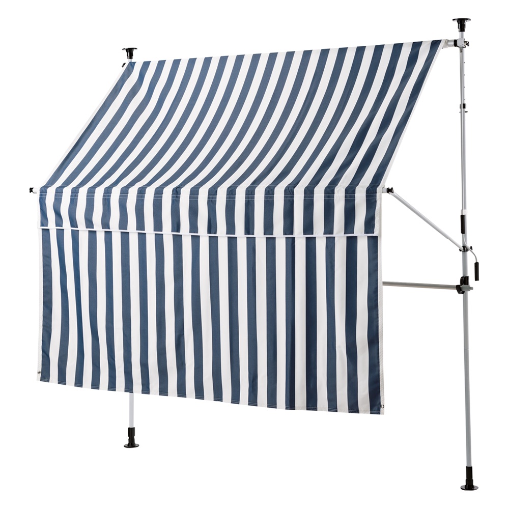 物干し竿&目隠し前幕付き 突っ張りオーニング 本体幅203cm 日除けシェード ガーデンパラソル 547201