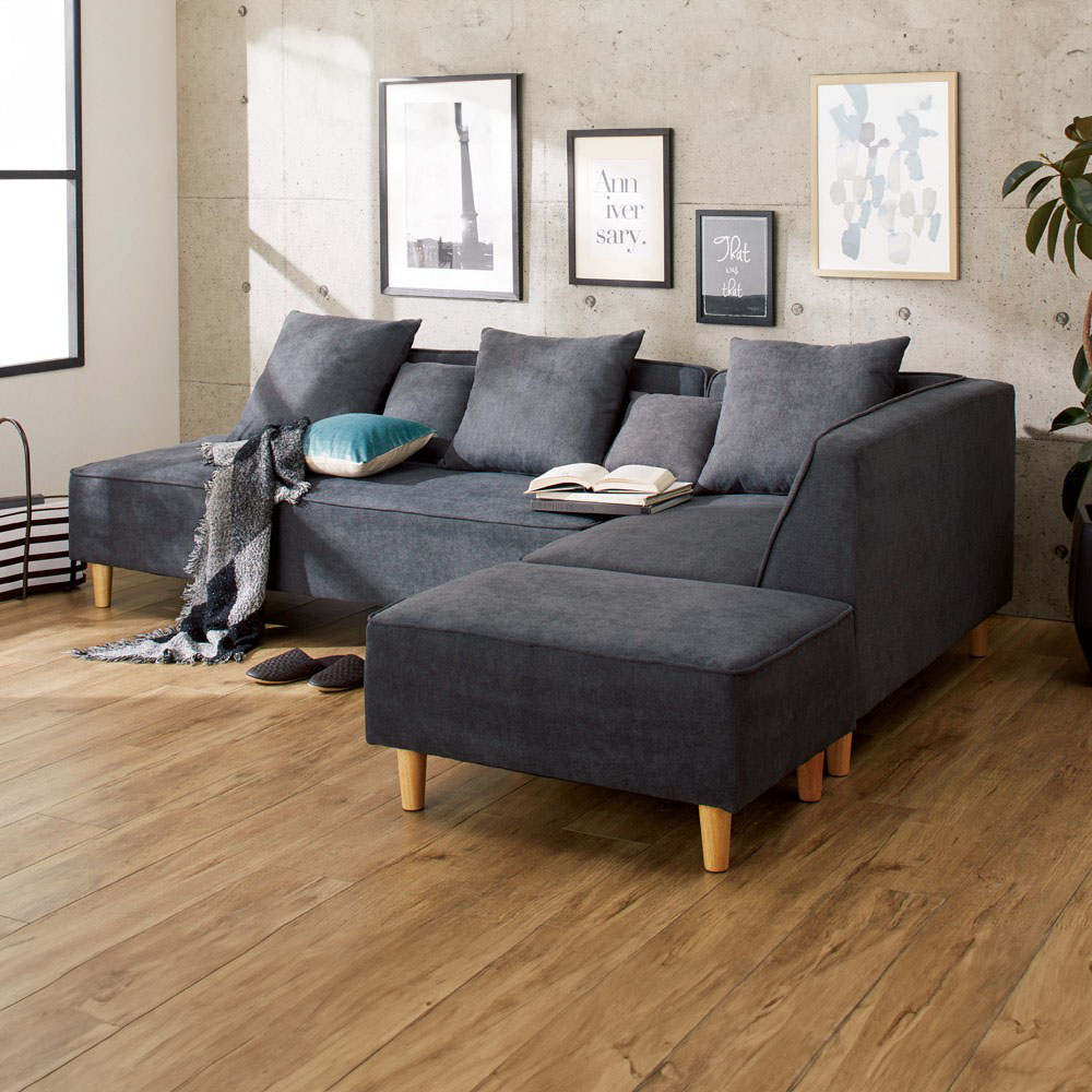 お部屋が広く見えるコーナーカウチソファ 3点セット Lサイズ・セット幅238cm ファブリックソファ ソファ 543105