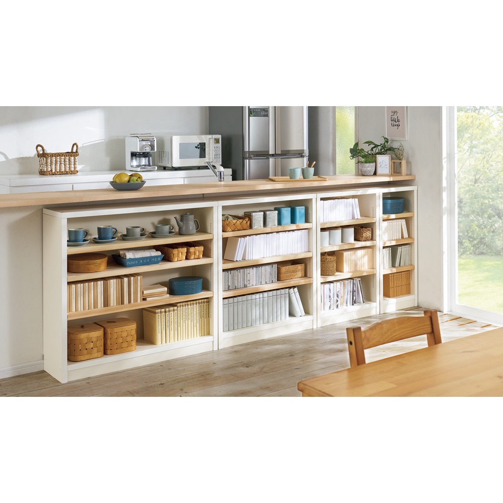 国産檜1cmピッチラック 幅60奥行19本体高さ93cm ウッドラック 木製シェルフ 本棚 ラック シェルフ 543704