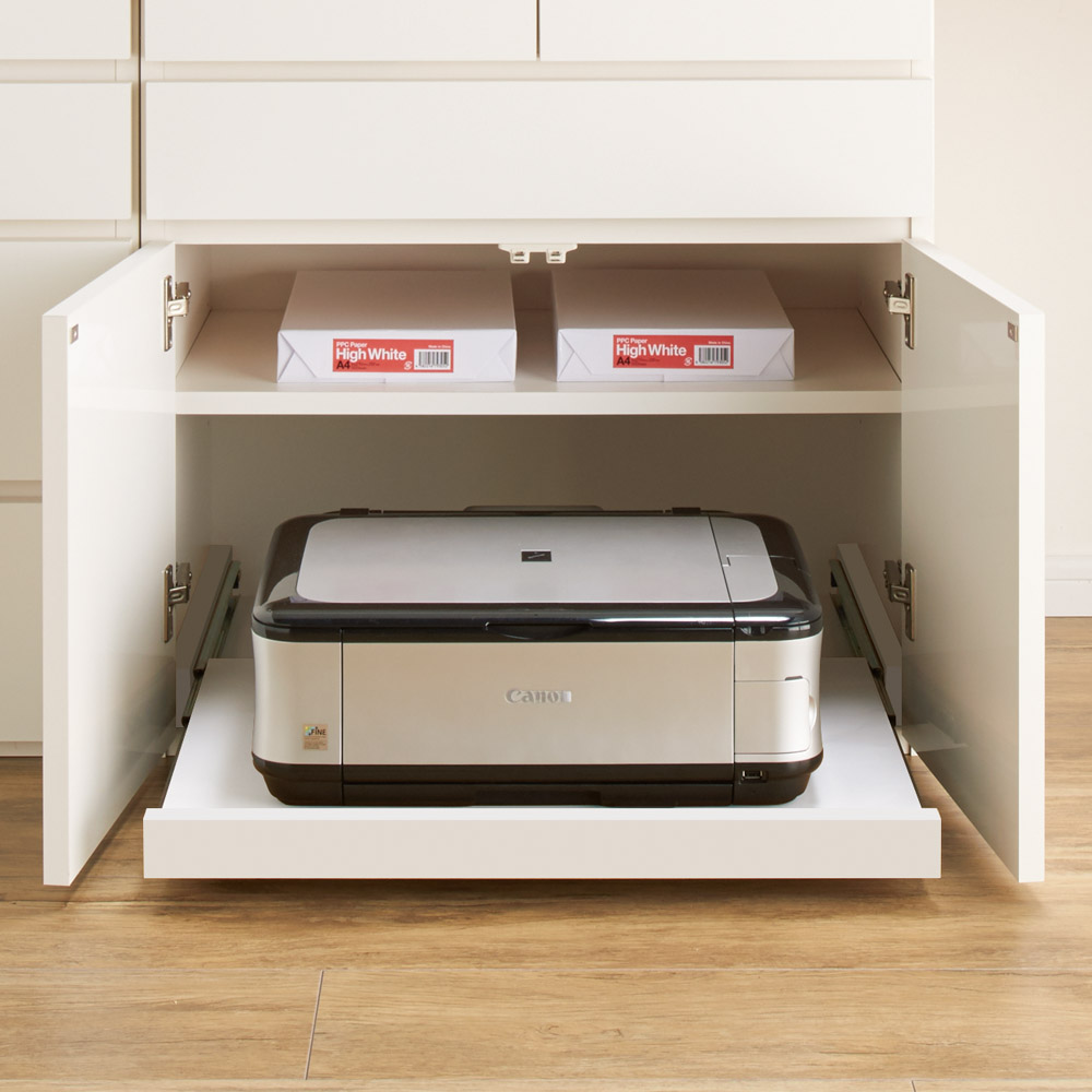 伸長式デスク＆キャビネット専用プリンタースライドテーブル 台 ラック リビング収納 544421