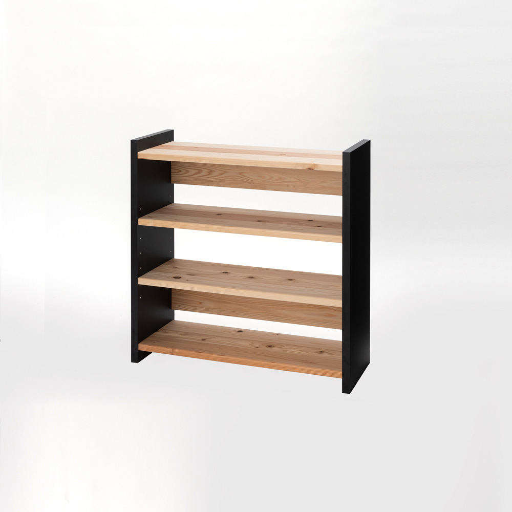 杉天然木棚のスタイリッシュ頑丈ラック 幅90cm奥行33cm高さ90cm ウッドラック 木製シェルフ 本棚 ラック シェルフ 544902