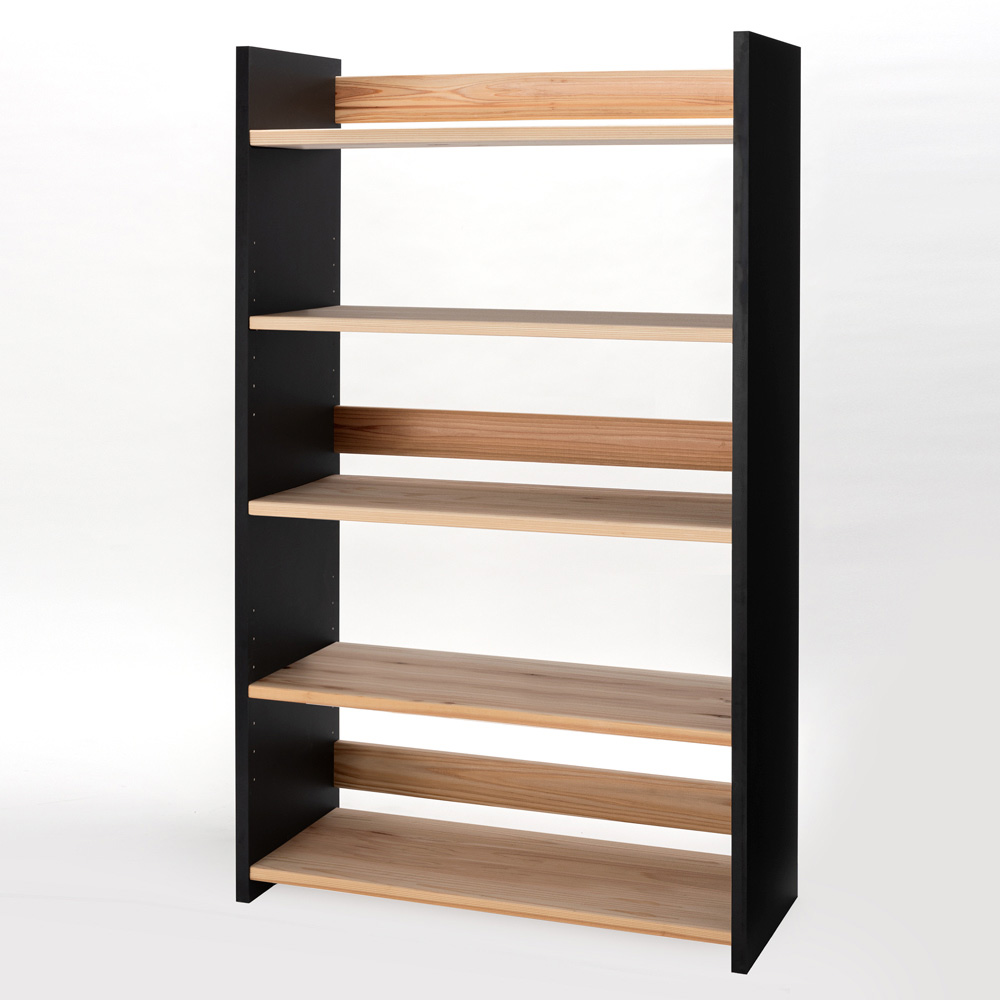 杉天然木棚のスタイリッシュ頑丈ラック 幅110cm奥行43.5cm高さ180cm ウッドラック 木製シェルフ 本棚 ラック シェルフ 544921