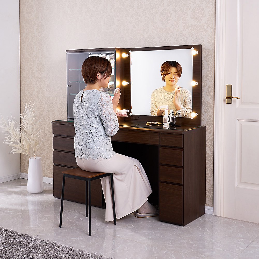 LEDライト付き 楽屋ドレッサーシリーズ ドレッサー 幅78.5cm