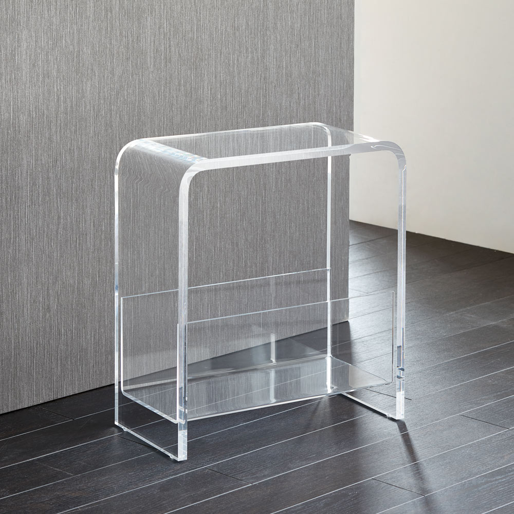 美しく飾ってしまえる クリア アクリルスツール （ドレッサースツール） サイドテーブル ナイトテーブル テーブル 585305