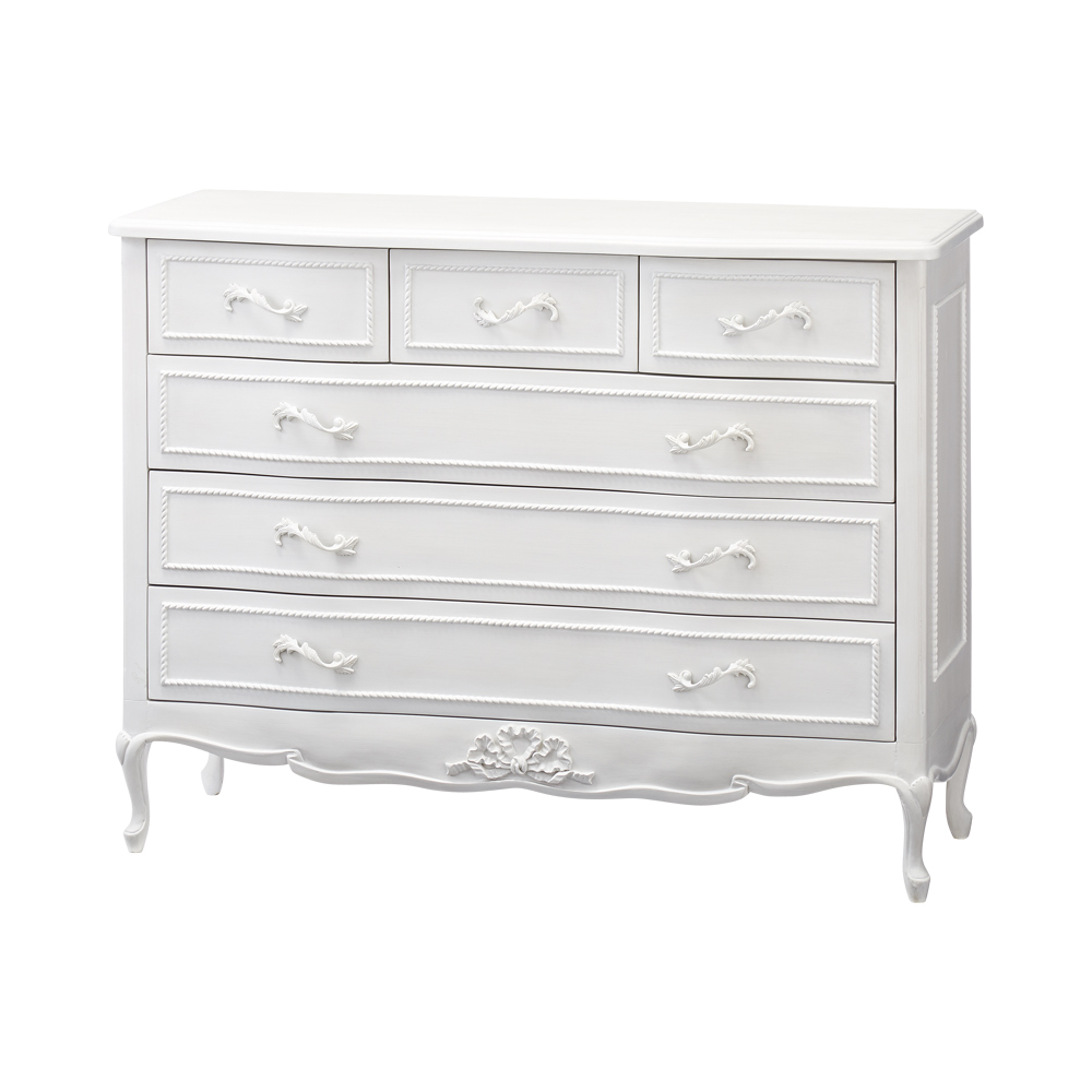 シャビーシック ホワイト フレンチ収納家具シリーズ チェスト 幅120 リビング リビング収納 585309