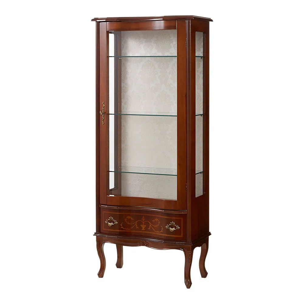 イタリア製象がんシリーズ ガラスキャビネット 高さ145.5cm キャビネット リビングボード リビング収納 585314