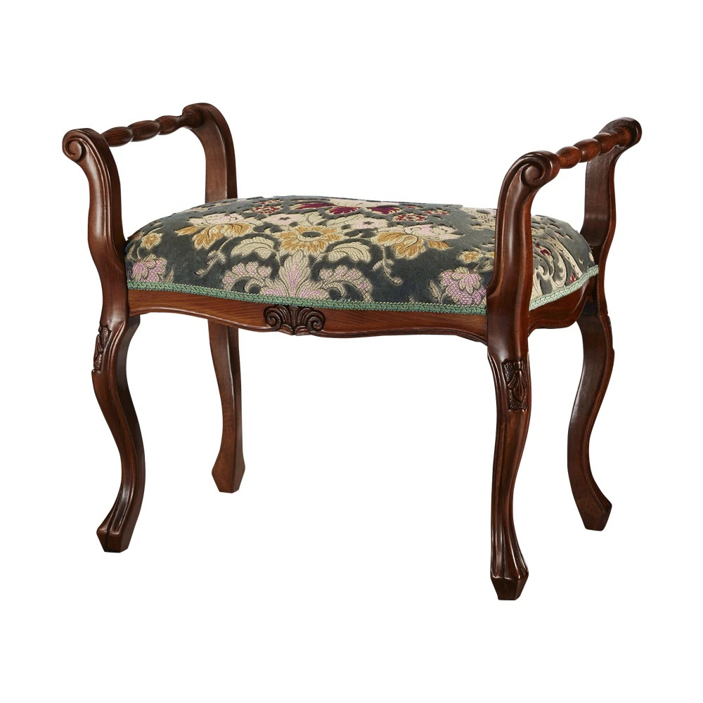 イタリア製 金華山織り張り 肘掛付スツールII スツール 丸椅子 椅子 チェア 585396