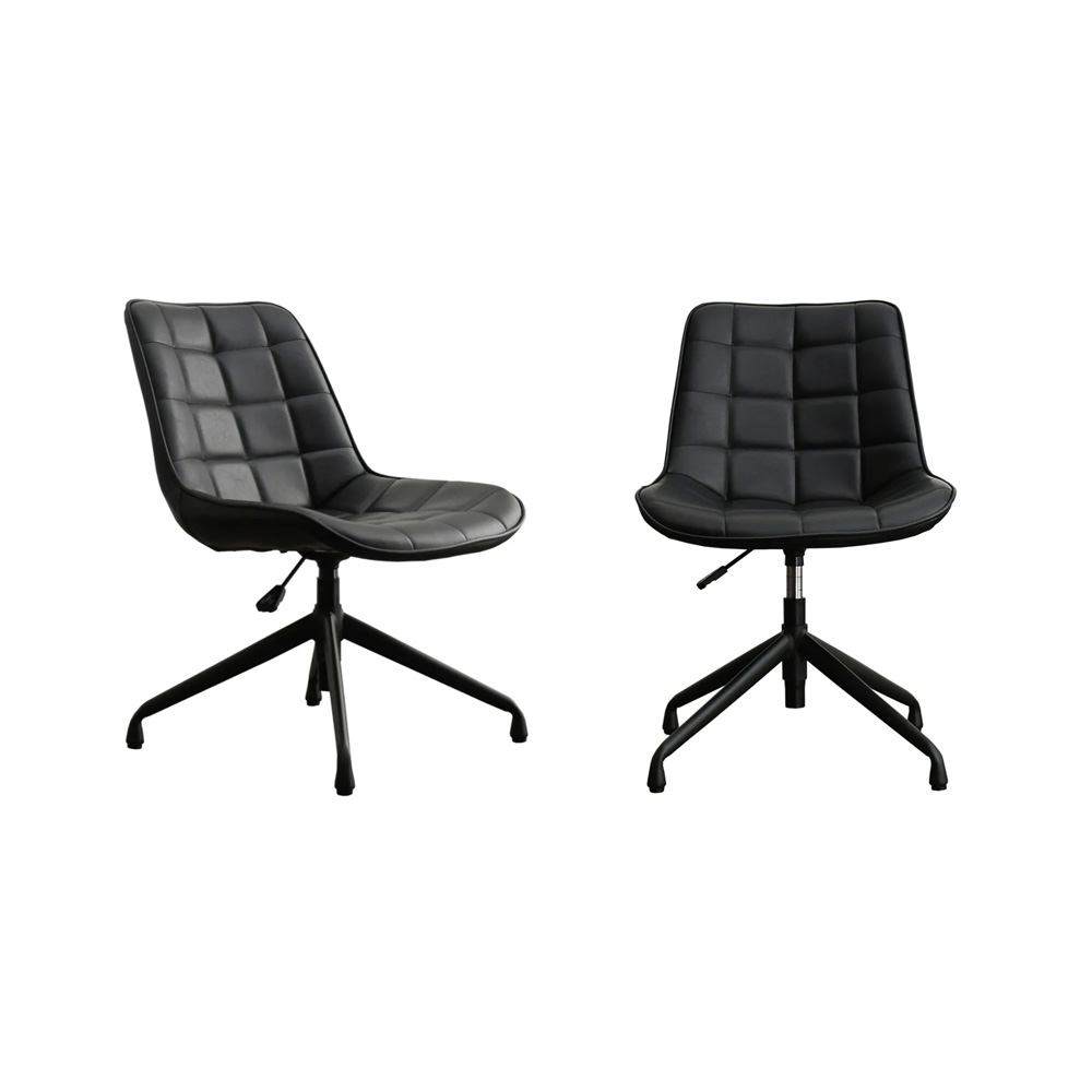 体格に合わせて使えるアイアンダイニングシリーズ 昇降回転チェア ゆったりタイプ お得な2脚組 オフィス ワークチェア 事務椅子 ホームオフィス家具 585718