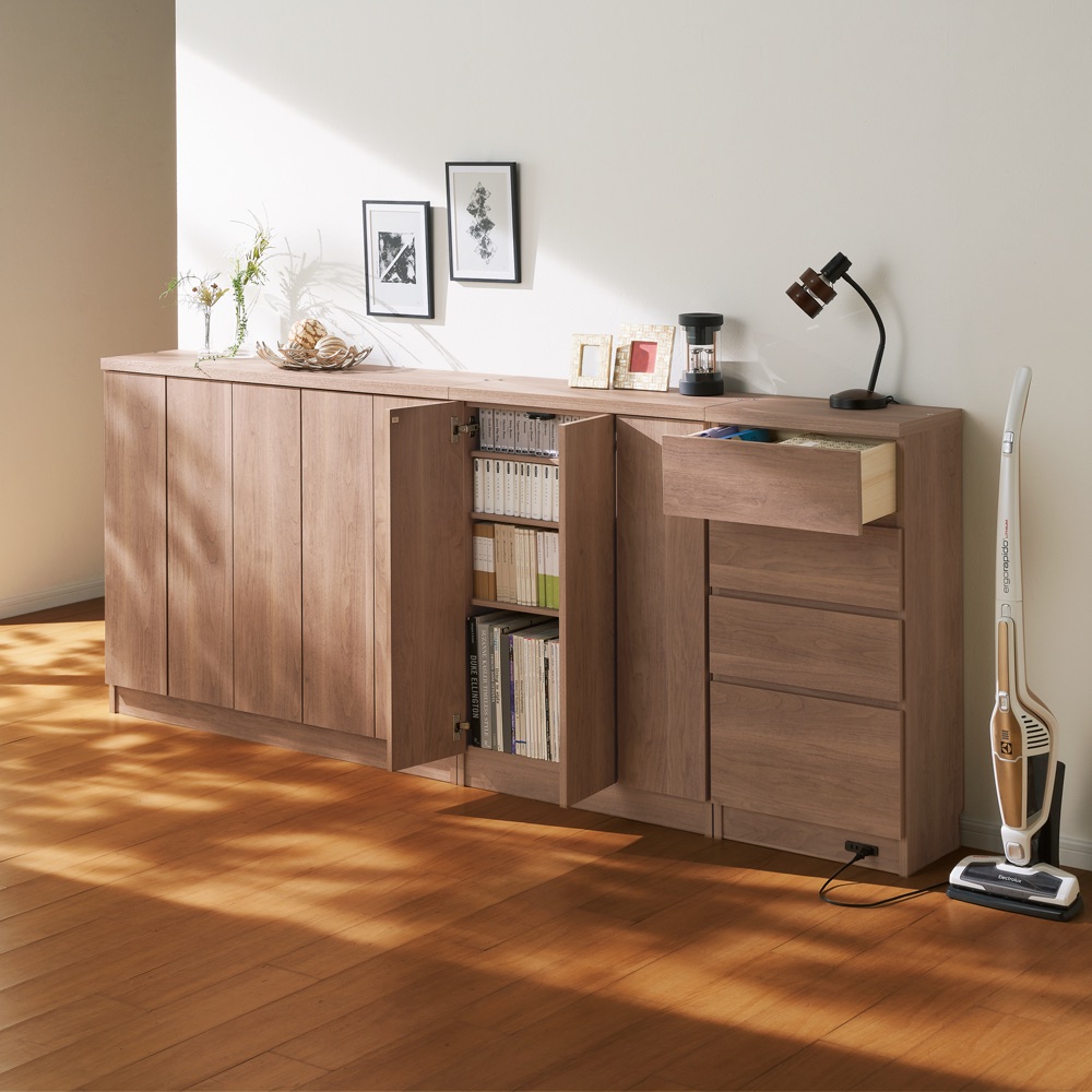 シンプルカウンター下収納庫（奥行22高さ87cm） 3枚扉タイプ 幅73cm キッチンカウンター下収納 キッチン収納 586056