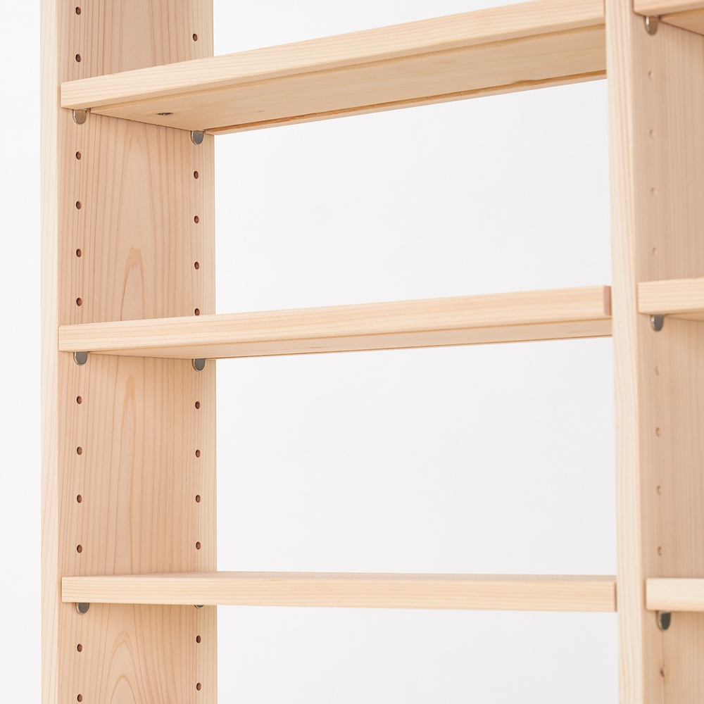 薄型奥行15cm国産東濃檜の天然木頑丈ラック 幅90cm高さ70cm ディノス