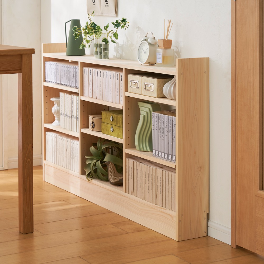 dショッピング |薄型奥行15cm国産東濃檜の天然木頑丈ラック 幅120cm高