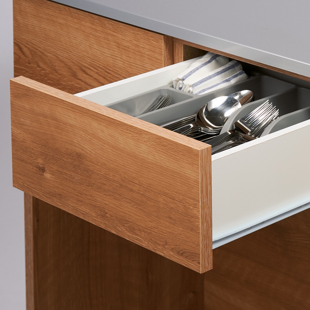 ステンレストップ下段オープン 間仕切りカウンター 幅139cm