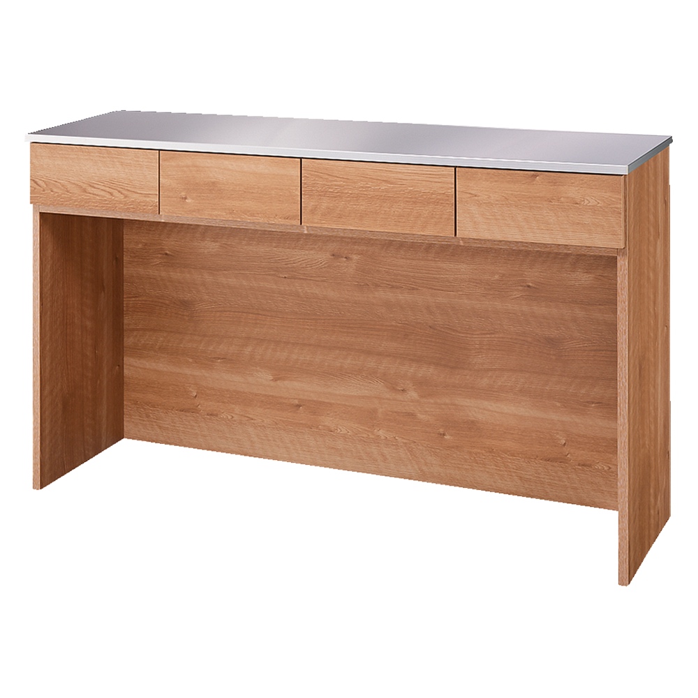 ステンレストップ下段オープン 間仕切りカウンター 幅139cm