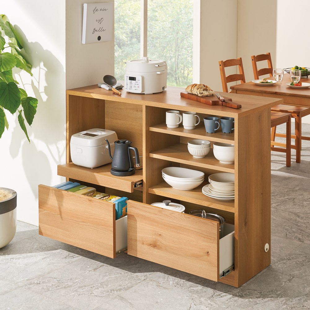 置くだけでカフェ風に！間仕切りアイランドカウンター 幅90cm ディノス