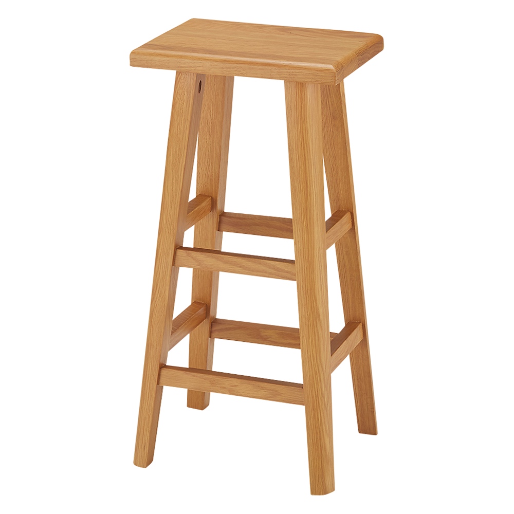 高さと形が選べる天然木スツール ハイ（高さ60cm） 角型 カウンターチェア 椅子 チェア 586405