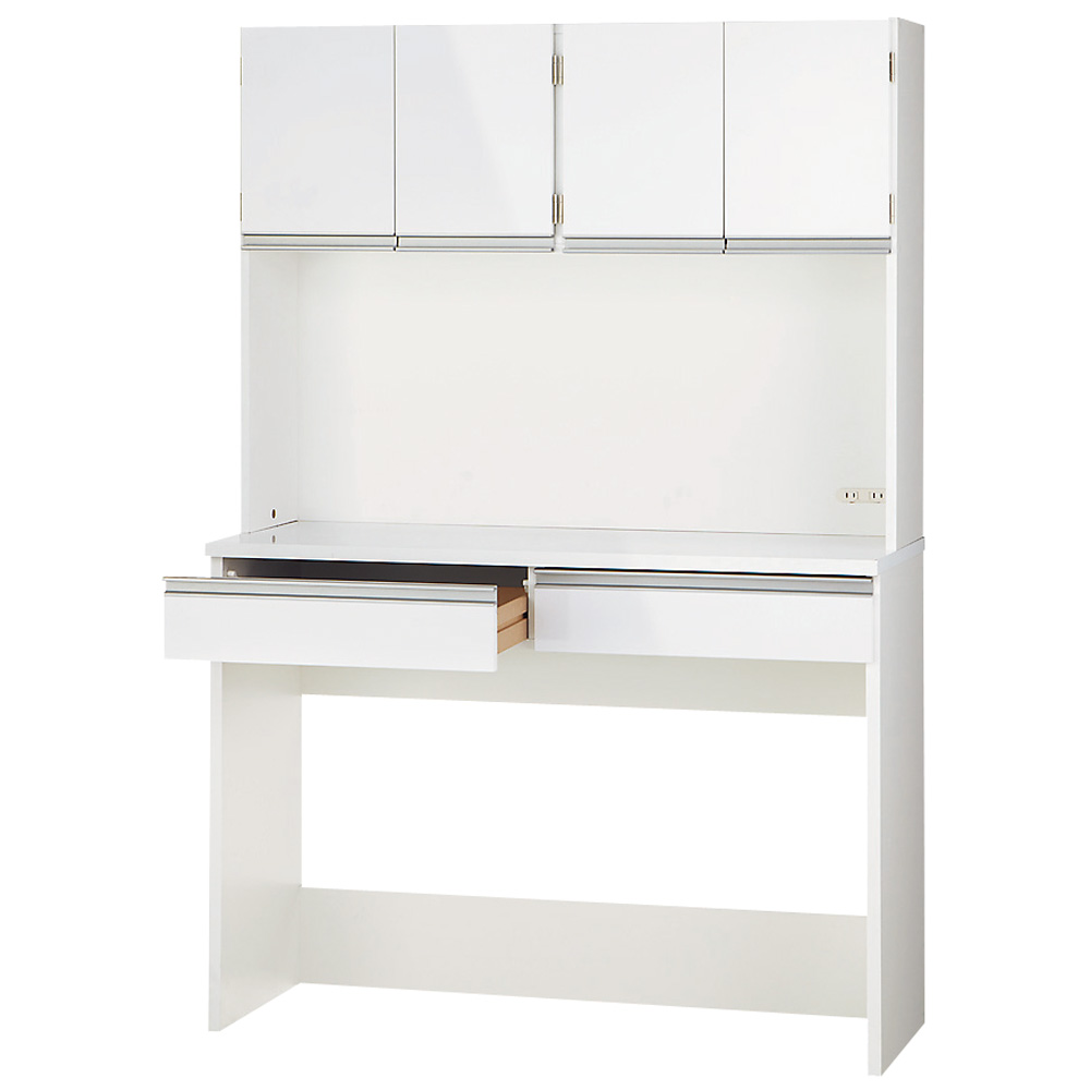 キッチン通路をキレイにする！下オープンダイニングシリーズ レンジボード・幅120cm高さ175cm レンジ台 キッチンラック キッチン収納 586508