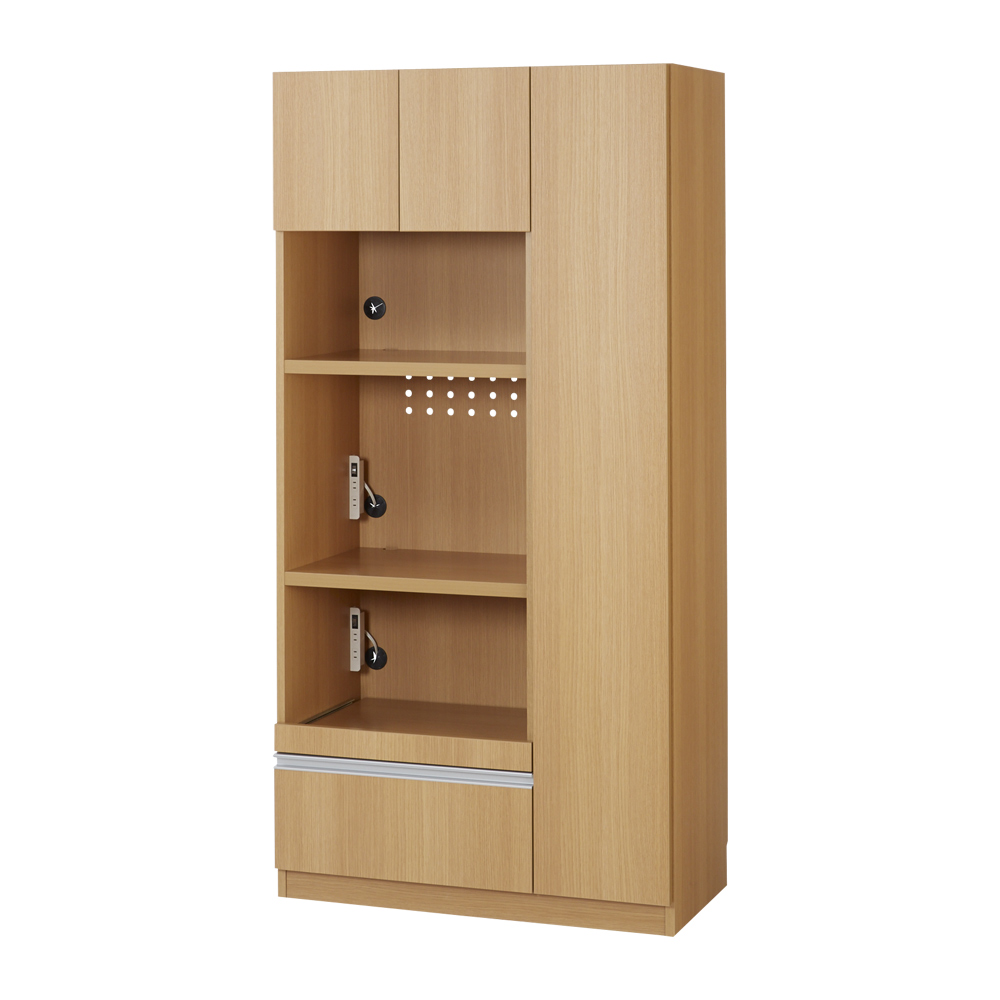 家電も食器もたっぷり収納！天井ぴったりキッチンシリーズ マルチボード 幅90cm奥行45cm レンジ台 キッチンラック キッチン収納 586515