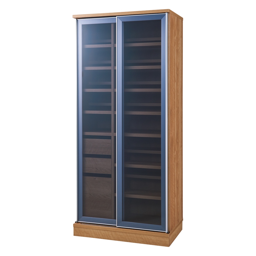 狭いキッチンでも広々使える引き戸式大型パントリーシリーズ スライド収納庫 ガラス扉 幅118cm キッチンボード キッチン収納 586537