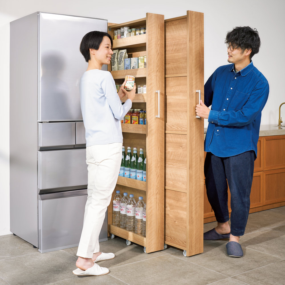 幅10奥行45cm］ 52サイズから選べる頑丈すき間ワゴン 完成品 日本製