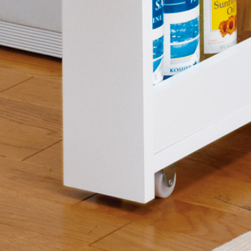 幅12奥行55cm］ リバーシブルキッチンすき間収納ワゴン 日本製