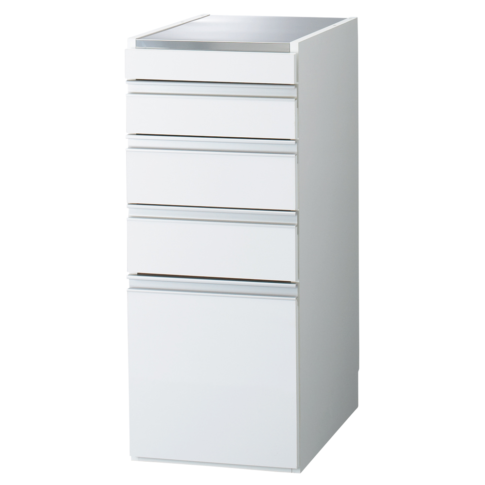 ［幅35奥行55高さ85cm］ダブルステンレス天板隙間収納庫 日本製 光沢仕上げ キッチンストッカー 隙間収納 キッチン収納 586739