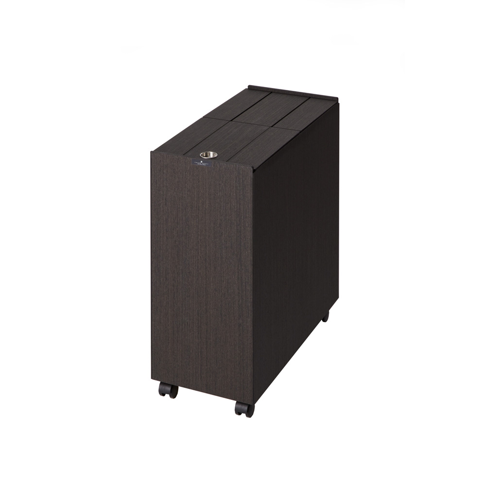 木目のキャスター付きダストボックス 高さ46.7cm・30リットルタイプ 幅21cm奥行44cm リビング ダストボックス 587114