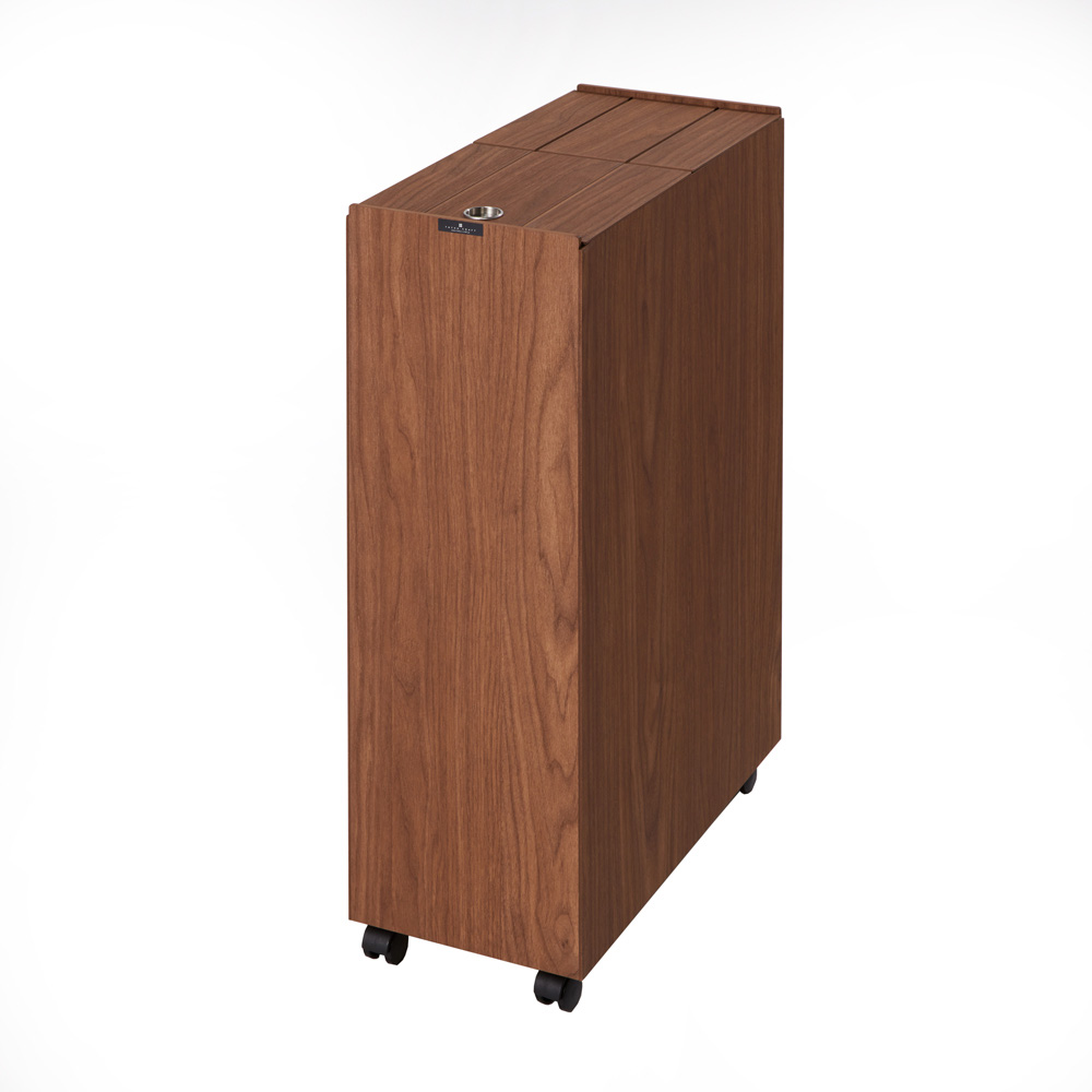 木目のキャスター付きダストボックス 高さ62.5cm・45リットルタイプ 幅21cm奥行44cm リビング ダストボックス 587115