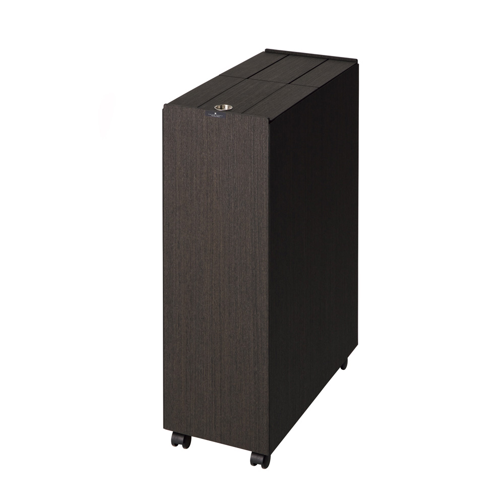 木目のキャスター付きダストボックス 高さ62.5cm・45リットルタイプ 幅21cm奥行44cm リビング ダストボックス 587115