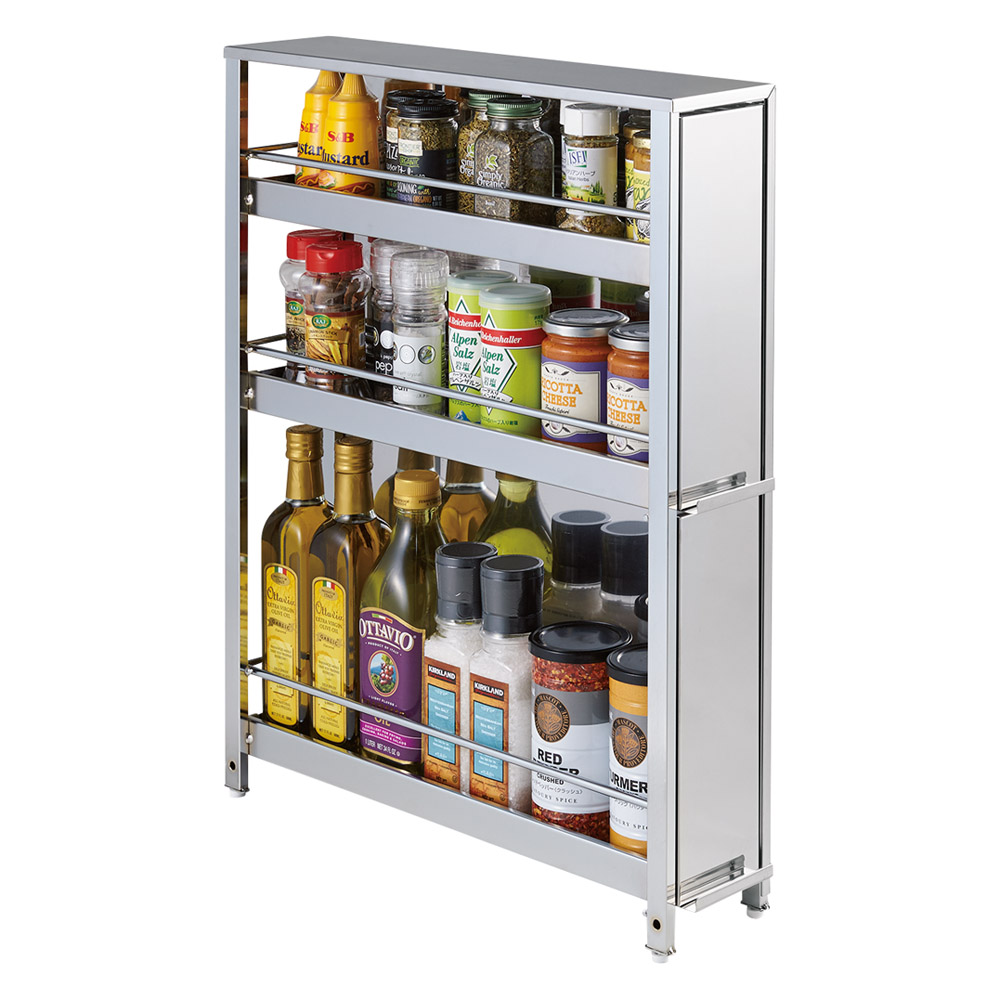 dショッピング |ステンレス製 大量スパイスステーション 3段