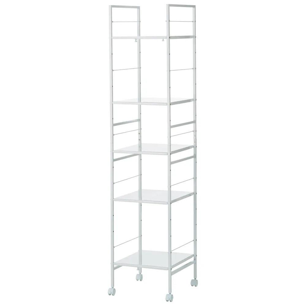 幅が伸縮するすき間ラック ワイドタイプ 幅27.5cm-42.5cm奥行49.5cm高さ180cm 洗面所収納 隙間収納 トイレ 洗面所 ランドリー収納 587405