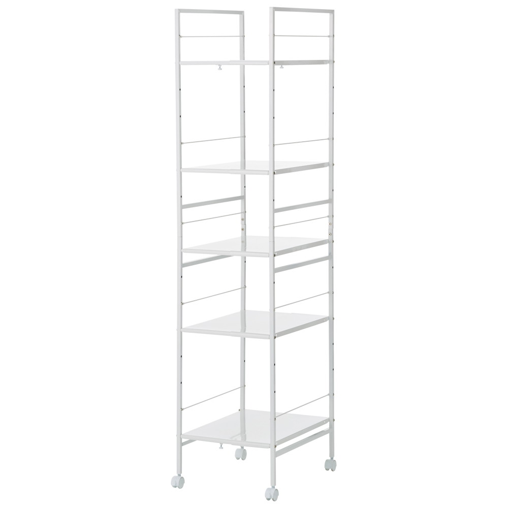 幅が伸縮するすき間ラック ワイドタイプ 幅27.5cm-42.5cm奥行59.5cm高さ180cm 洗面所収納 隙間収納 トイレ 洗面所 ランドリー収納 587407