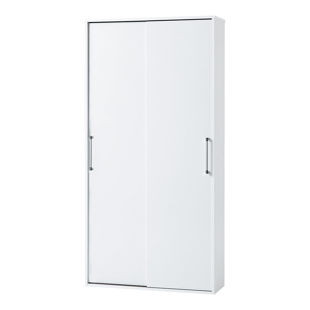 すっきり隠せる薄型引き戸収納庫 幅90cm 洗面所収納 隙間収納 トイレ 洗面所 ランドリー収納 587414