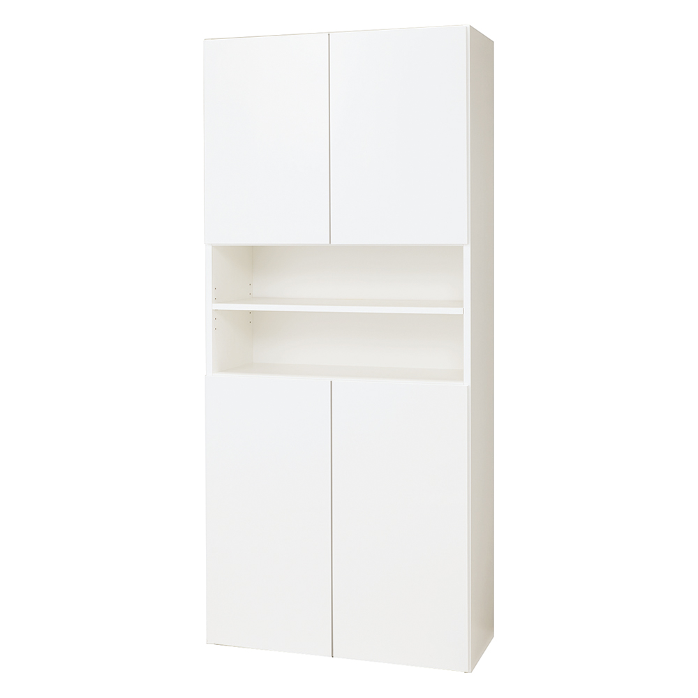 組立不要 出し入れしやすい(自由に使える)光沢仕上げ快適収納庫 幅80奥行35cm 洗面所収納 隙間収納 トイレ 洗面所 ランドリー収納 587418