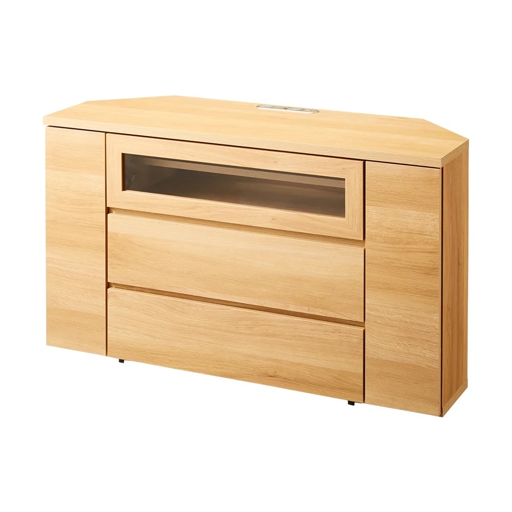 ［幅120cmハイタイプ高さ70cm］天然木調コーナーテレビ台 キャスター付き コーナーテレビ台 テレビ台 テレビボード 587719