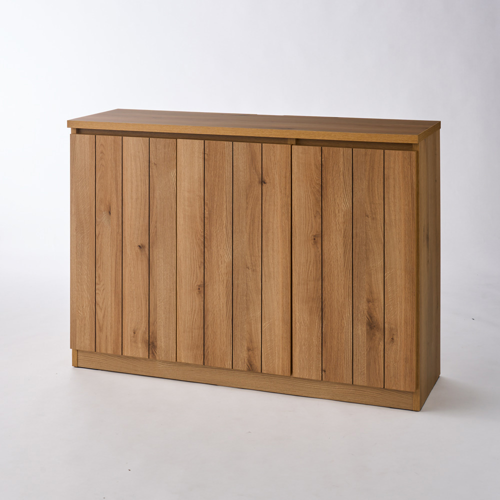 北欧ヴィンテージ調 隠せる分類収納キャビネット 幅120cm高さ86cm奥行41cm キャビネット リビングボード リビング収納 587925