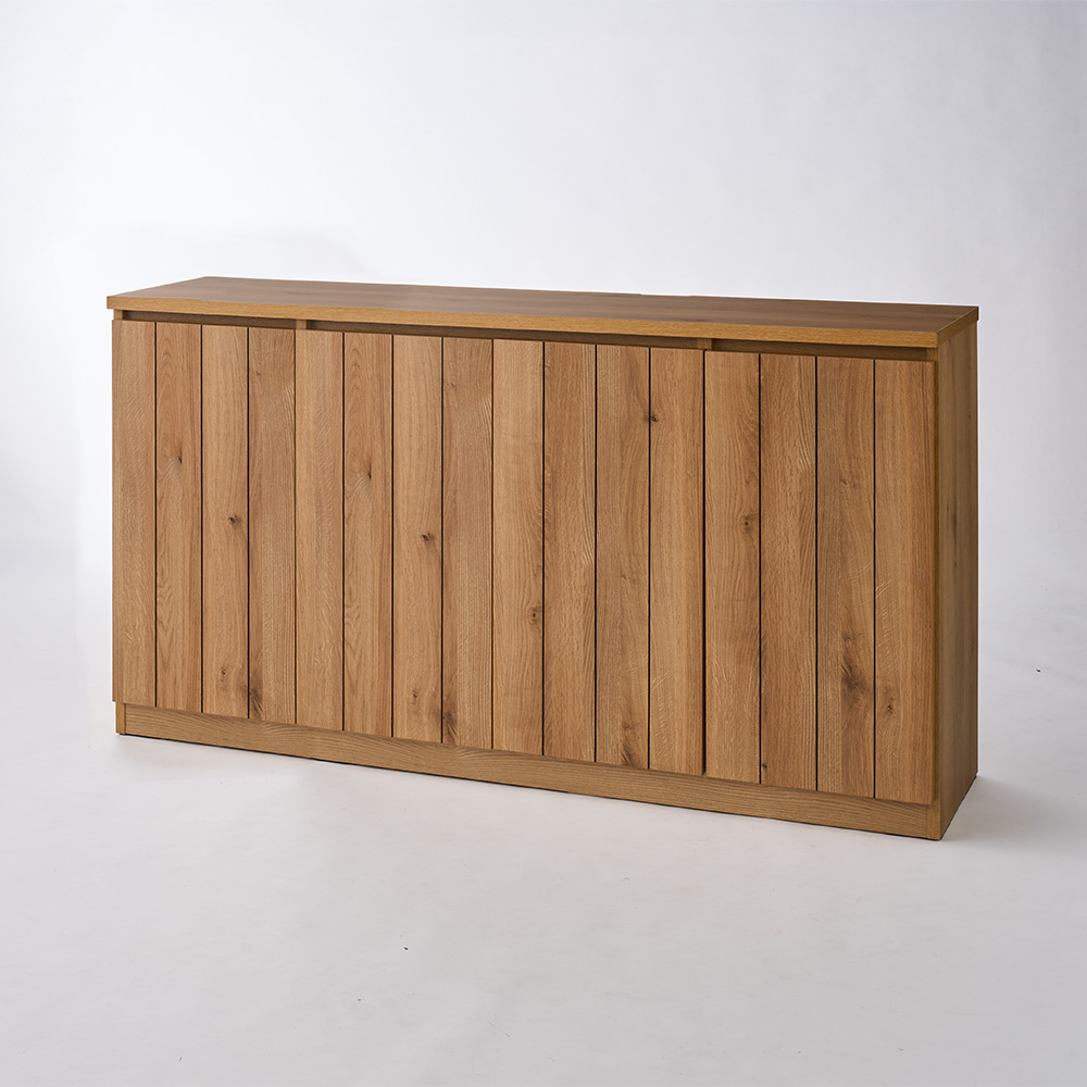 北欧ヴィンテージ調 隠せる分類収納キャビネット 幅160cm高さ86cm奥行41cm キャビネット リビングボード リビング収納 587926