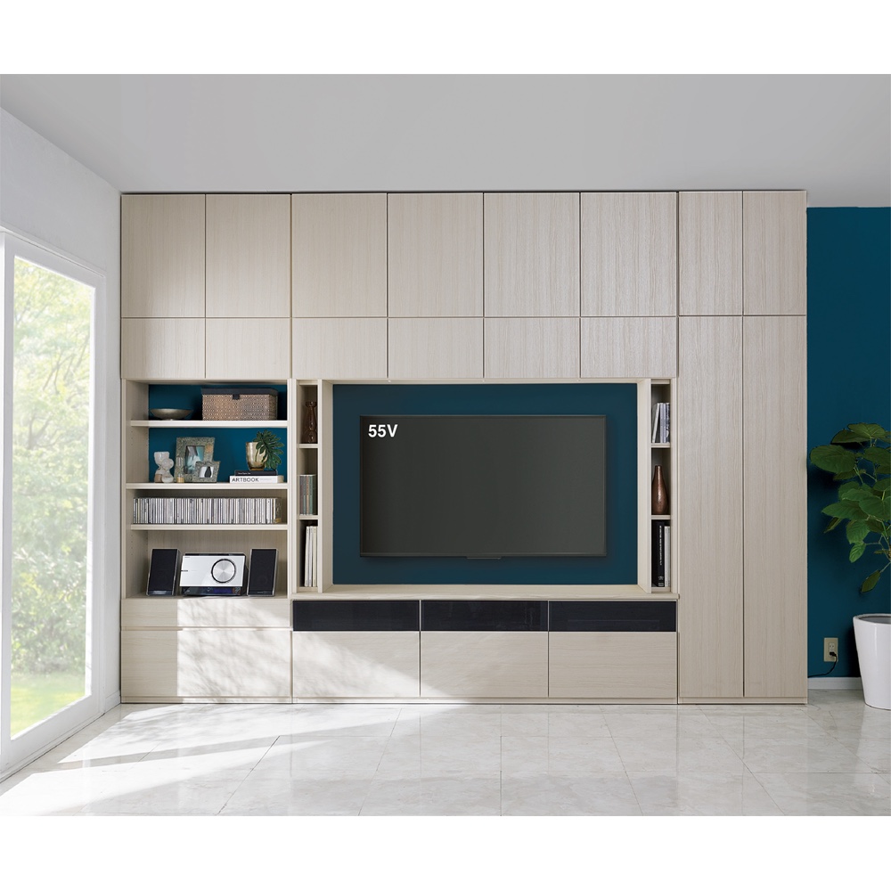 薄型壁面収納テレビ台 幅120高さ180cm 天板高さ72cmタイプ 壁面収納テレビ台 テレビ台 テレビボード 587936