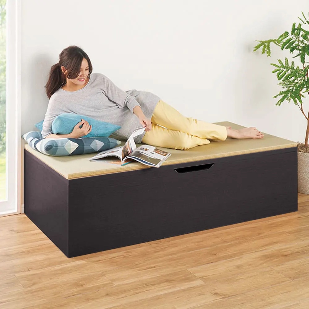 跳ね上げ式収納ユニット畳 ヘリ無し1畳 高さ45cm ユニットシェルフ リビング収納 587983