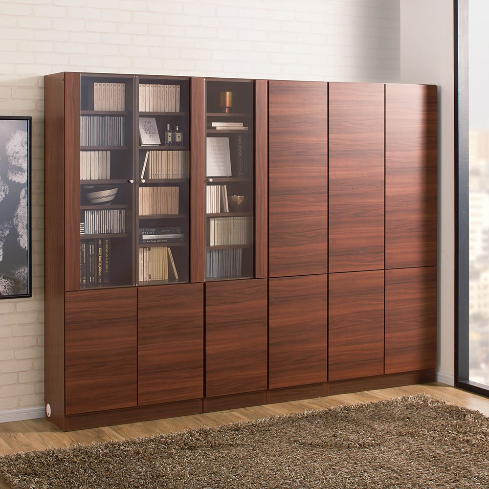 奥行き選べる背板オープン腰高本棚 幅120奥行29.5cm ディノス