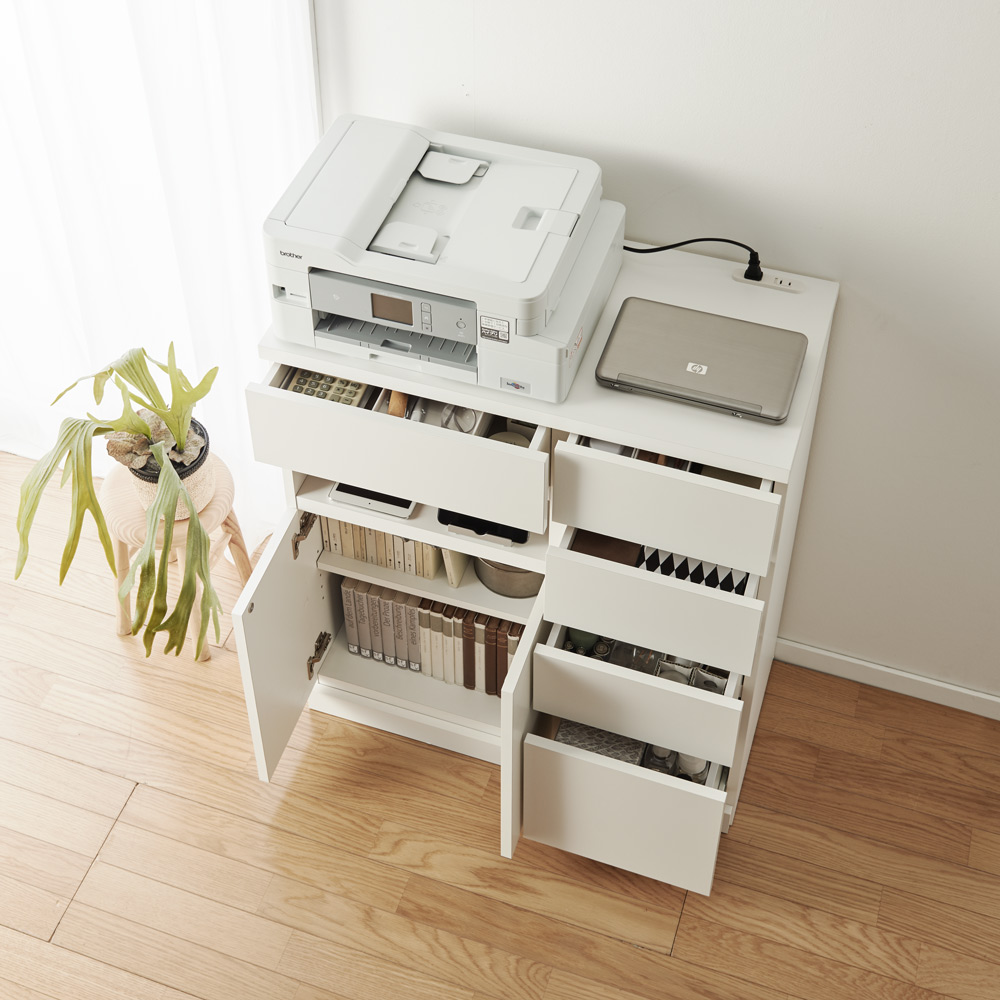 背面にルーターをひとまとめ！リビング収納キャビネット 幅45cm キャビネット リビングボード リビング収納 588112