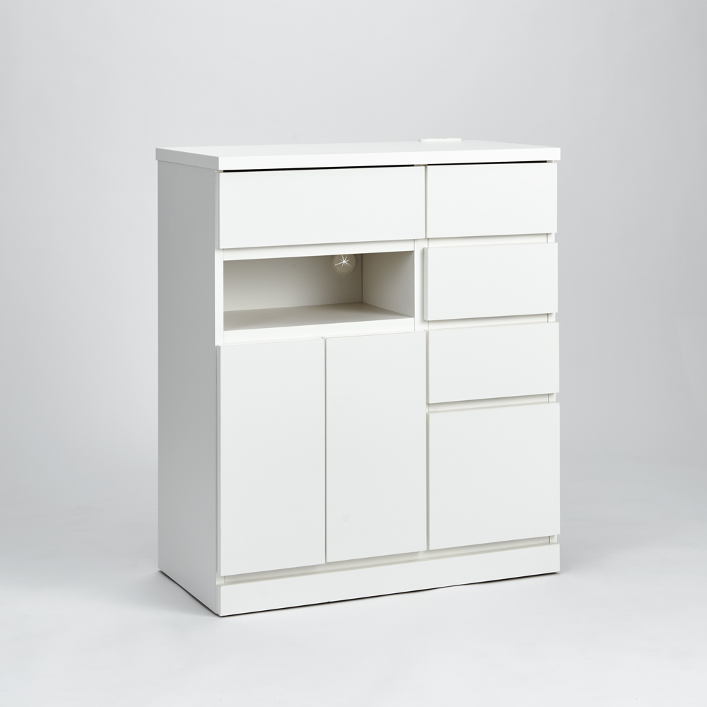 背面にルーターをひとまとめ!リビング収納キャビネット 幅75cm キャビネット リビングボード リビング収納 588113