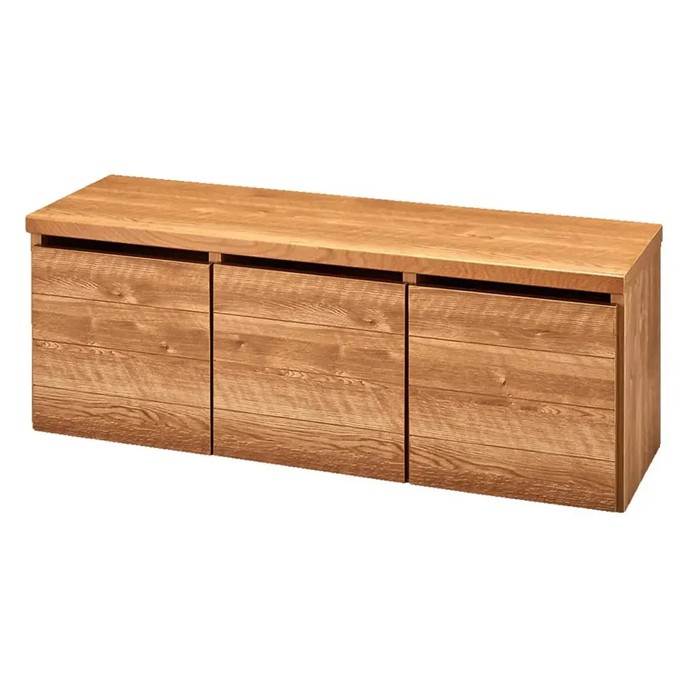 収納ワゴン付きリビングベンチ 3連 幅120cm奥行40cm高さ44cm 収納ボックス 小物収納 フリーボックス 588116