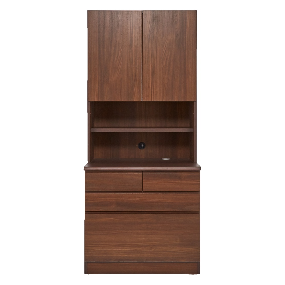 書斎壁面収納シリーズ 収納庫 オープン引き出しタイプ 幅78cm CD DVDラック 本棚 ラック シェルフ 588303