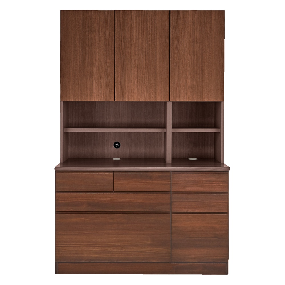 書斎壁面収納シリーズ 収納庫 オープン引き出しタイプ 幅116.5cm CD DVDラック 本棚 ラック シェルフ 588304