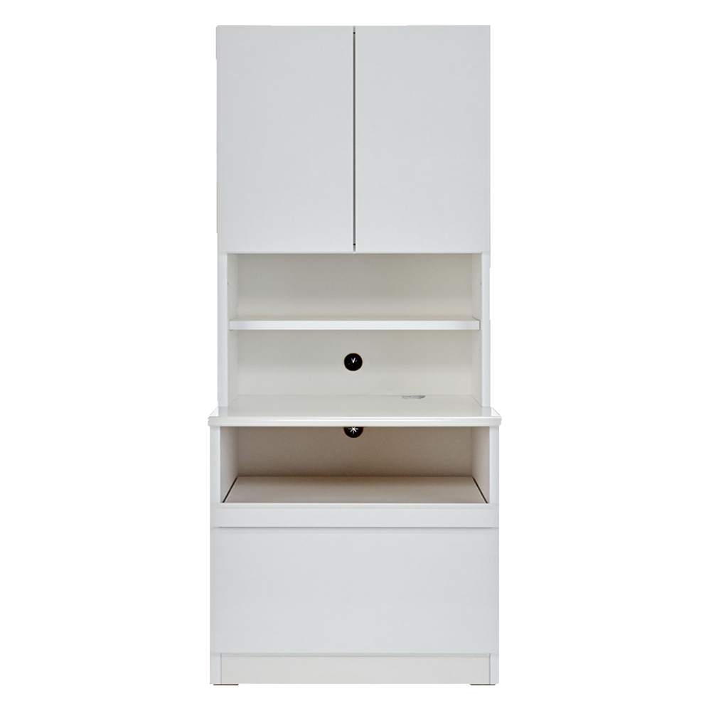 書斎壁面収納シリーズ 収納庫 プリンター収納タイプ 幅78cm CD DVDラック 本棚 ラック シェルフ 588306